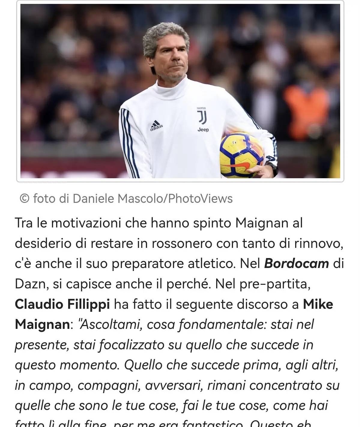 เซเรีย อา: ข้อความจากโค้ชผู้รักษาประตู ฟิลิปปี ถึง ไมญ็อง: ใช้ชีวิตอยู่กับปัจจุบัน จงมีสมาธิกับสิ่งตรงหน้า และทุ่มเทอย่างเต็มที่ให้กับเกมการแข่งขัน การต่อสัญญา คู่แข่ง กุญแจสำคัญอยู่ที่...