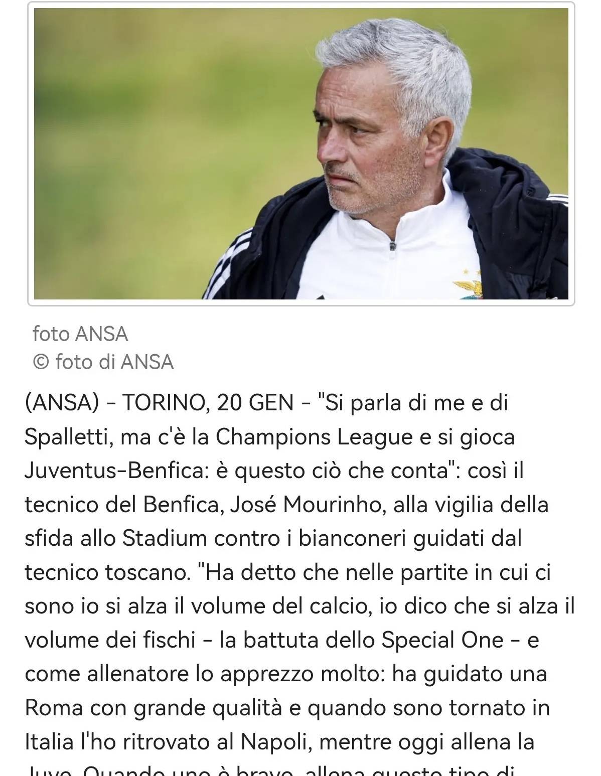 ผู้จัดการชื่อดัง โจเซ่ มูรินโญ่: หลายสโมสรชั้นนำกำลังแต่งตั้งผู้จัดการทีมที่ไม่มีประวัติการทำงานเลย หากยูเวนตุสเสนองานให้ผม ผมจะยอมรับอย่างแน่นอน สปัลเล็ตติ แมตช์โค้ช
